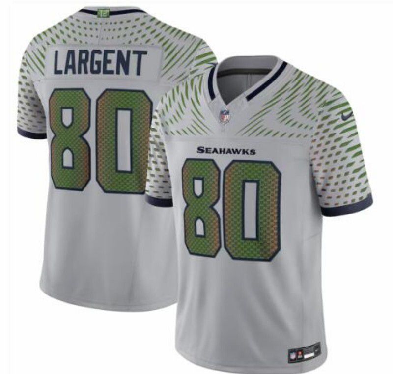 Men 2025 Seattle Seahawks #80 Largent grey 5th generation Throwback Nike Limited NFL Jersey style 05->seattle seahawks->NFL Jersey